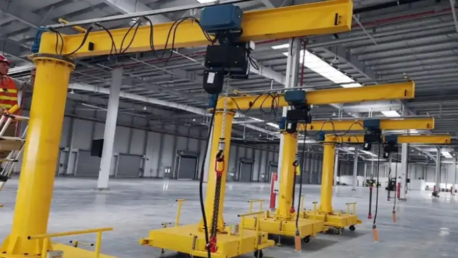 Mobile Portable Jib Crane On Wheels